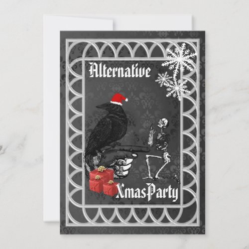 Alternative  Gothic Santa Christmas Invitation