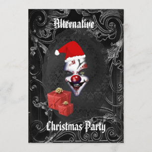 Alternative Gothic Santa Christmas Invitation