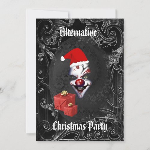 Alternative  Gothic Santa Christmas Invitation