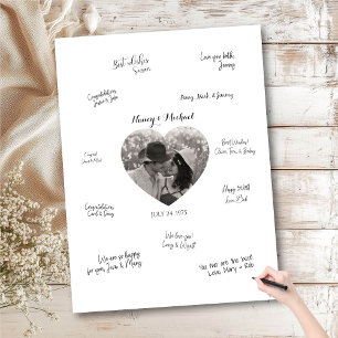 Alternative Guest Book Anniversary Heart Photo Foam Board