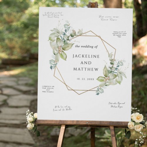 Alternative Guestbook Sign Around Greenery Sign 