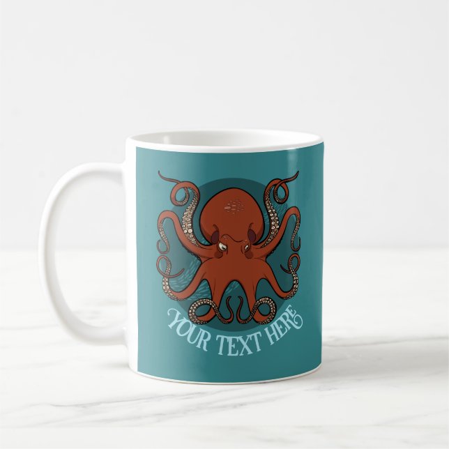 Alternative Octopus Artwork Add Your Text Design Coffee Mug (Left)