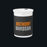 Alternative Perfect Cute Grey Orange Bold Text Beverage Pitcher<br><div class="desc">A great design template with a contemporary,  artistic,  striking and impressive touch is waiting for those who want to evaluate it in their own life.</div>