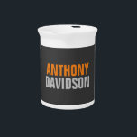 Alternative Perfect Cute Grey Orange Bold Text Beverage Pitcher<br><div class="desc">A great design template with a contemporary,  artistic,  striking and impressive touch is waiting for those who want to evaluate it in their own life.</div>