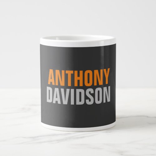 Alternative Perfect Cute Grey Orange Bold Text Giant Coffee Mug