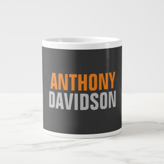 Alternative Perfect Cute Grey Orange Bold Text Giant Coffee Mug (Front)