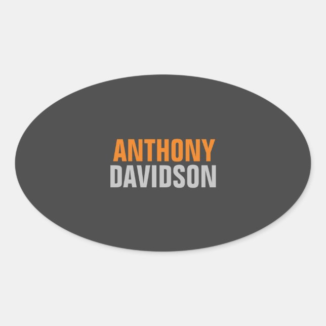 Alternative Perfect Cute Grey Orange Bold Text Oval Sticker (Front)