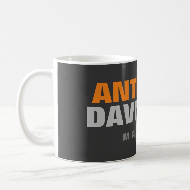 Alternative Perfect Size Grey Orange Bold Text Coffee Mug (Left)