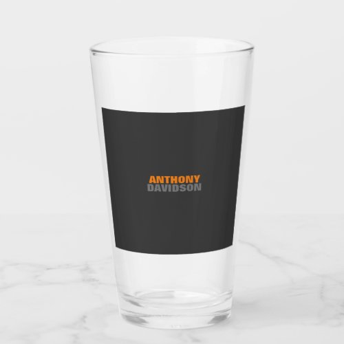 Alternative Perfect Size Grey Orange Bold Text Glass