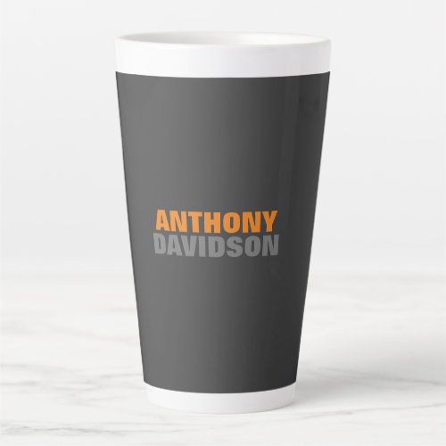 Alternative Perfect Size Grey Orange Bold Text Latte Mug