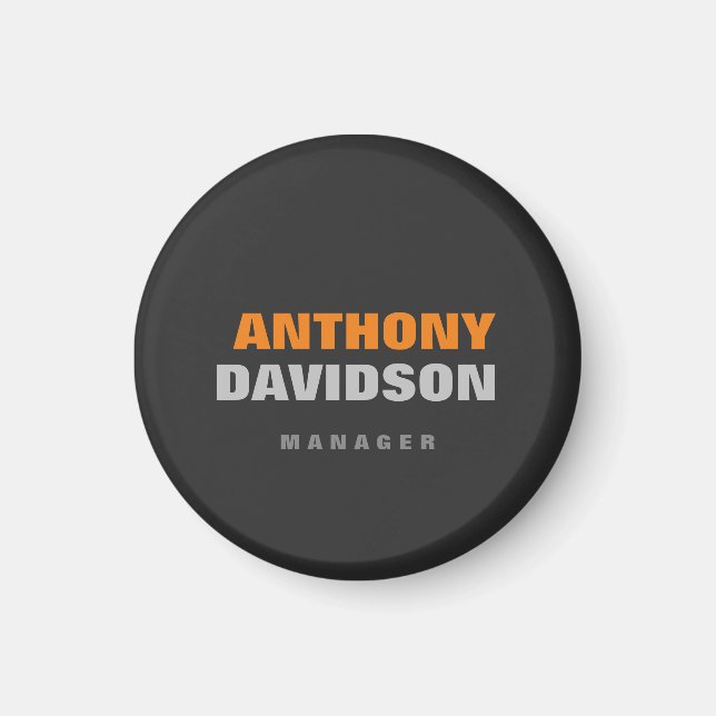 Alternative Perfect Size Grey Orange Bold Text Magnet (Front)
