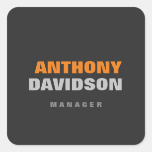 Alternative Perfect Size Grey Orange Bold Text Square Sticker