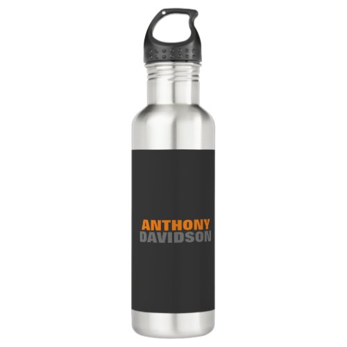 Alternative Perfect Size Grey Orange Bold Text Stainless Steel Water Bottle