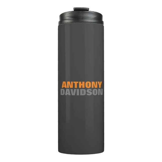 Alternative Perfect Size Grey Orange Bold Text Thermal Tumbler (Front)