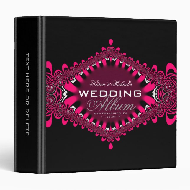 Alternative Red Lace Wedding Album Binder (Front/Spine)