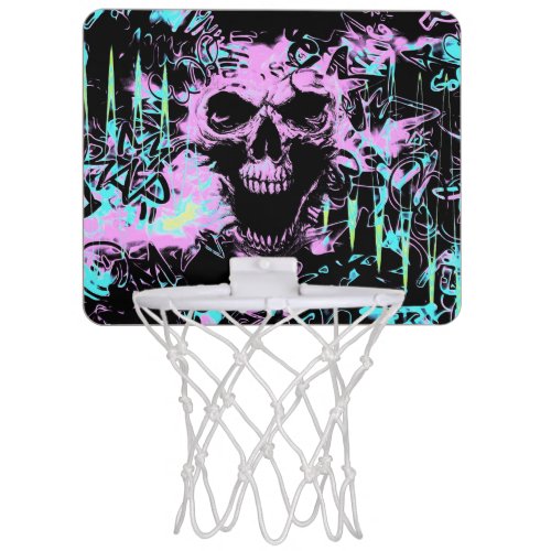 Alternative Skull Graffiti Mini Basketball Hoop