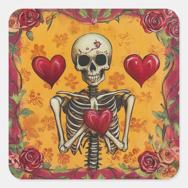 Alternative Wedding Favor Til Death Gothic Love Square Sticker (Front)