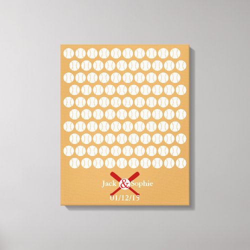 Alternative wedding guest book baseball color