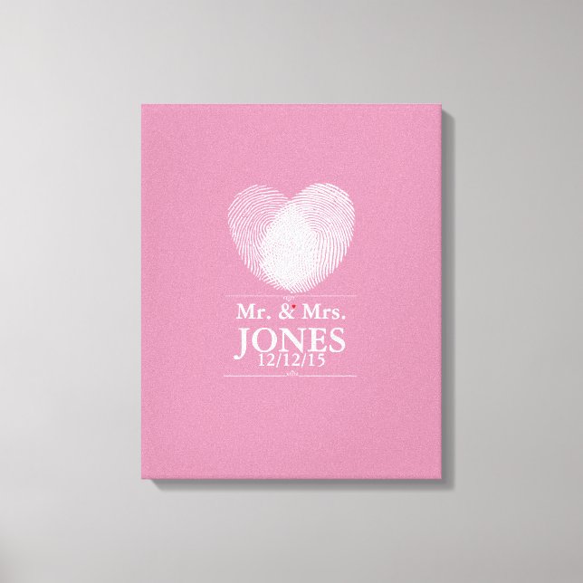Alternative wedding guest book fingerprint heart (Front)