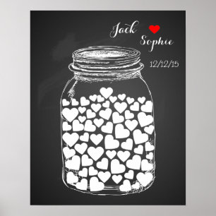 Alternative wedding guest book mason chalkboard