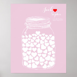 Alternative wedding guest book mason custom color