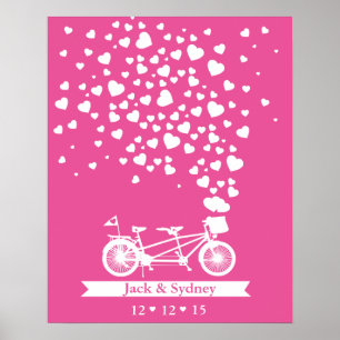 Alternative wedding guest book tandem custom color