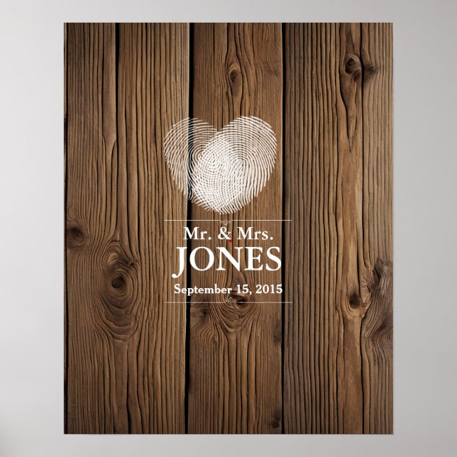 Alternative wedding guest signing book fingerprint poster (Front)