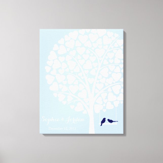 Alternative wedding guestbook heart tree navy (Front)
