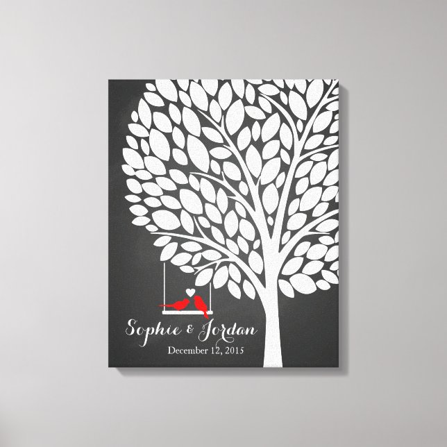 Alternative wedding guestbook heart tree red (Front)