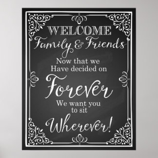 Alternative wedding seating plan sign Chalkboard