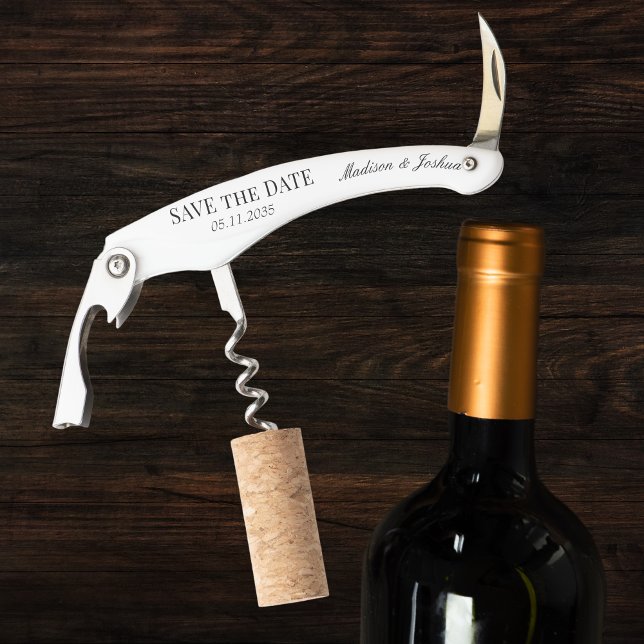 Alternative White Elegant Wedding Save The Date Waiter's Corkscrew (Alternative White Elegant Wedding Save The Date Waiter's Corkscrew
)