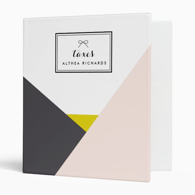 Althea Blush Abstract Personalized Binder (Front/Inside)