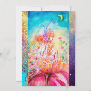 ALTHEA , monogram pink blue yellow green sparkles Invitation