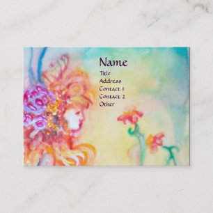 ALTHEA /Whimsical Fairy on the Pink Flower Business Card
