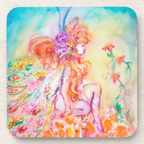 ALTHEA Whimsical Fairy on the Pink Flower Coaster