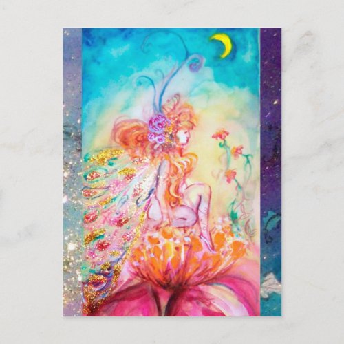 ALTHEA Whimsical Fairy on the Pink Flower Postcard