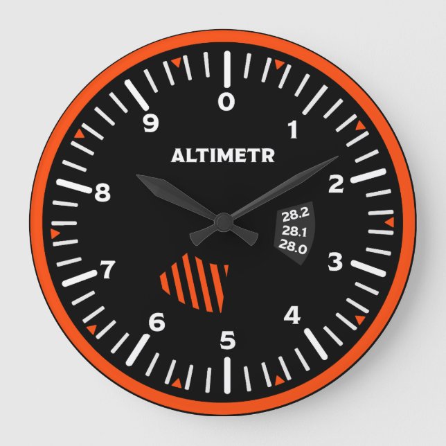 Altimetr Pilot Aviation Geek Large Clock (Front)