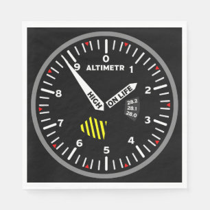 Altimetr Pilot Aviation Geek Napkins