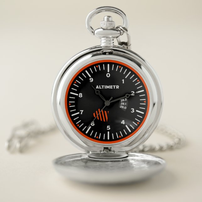 Altimetr Pilot Aviation Geek Pocket Watch (Inside)