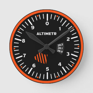 Altimetr Pilot Aviation Geek Round Clock