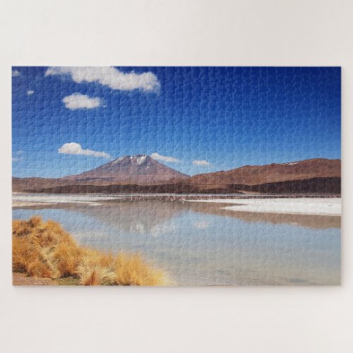 Altiplano landscape with volcano in Bolivia Jigsaw Puzzle