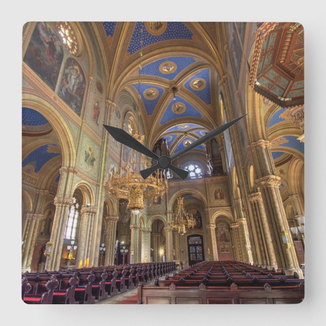 Altlerchenfelder Kirche Wien Österreich Square Wall Clock (Front)