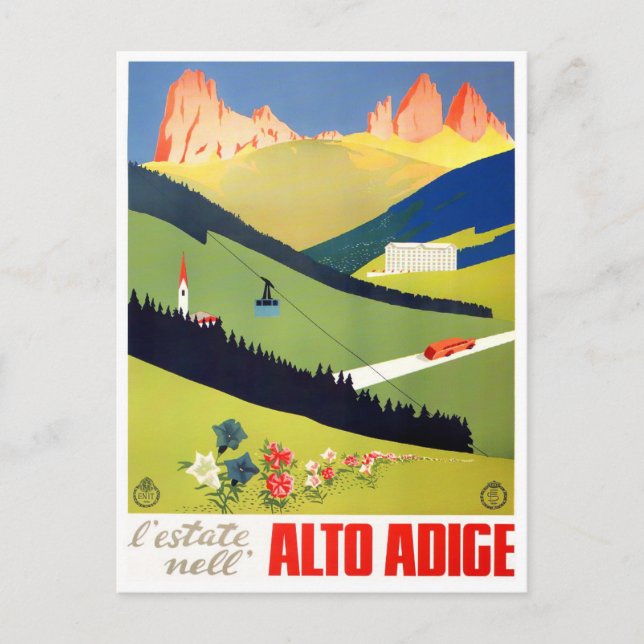 Alto Adige Italy vintage travel Postcard (Front)