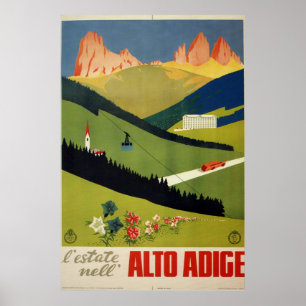 Alto Adige (South Tyrol) Italy Vintage Travel Poster