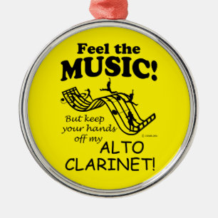 Alto Clarinet Feel The Music Metal Ornament