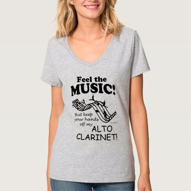 Alto Clarinet Feel The Music T-Shirt (Front)