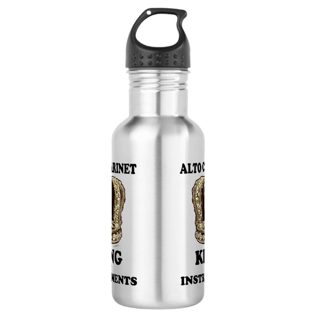 Alto Clarinet King of Instruments Stainless Steel Water Bottle (Front)