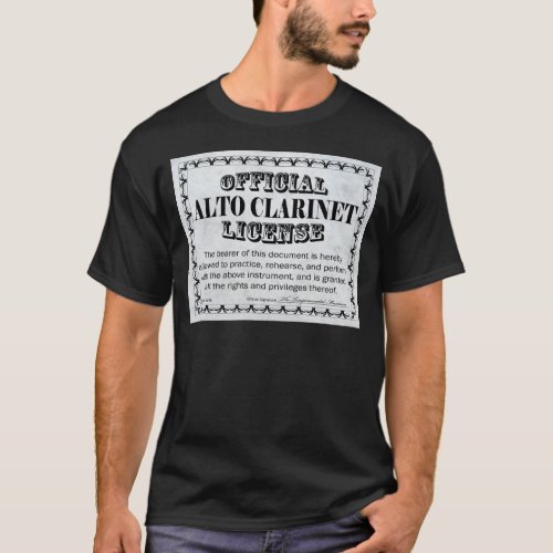 Alto Clarinet License T_Shirt