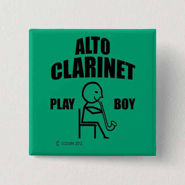 Alto Clarinet Play Boy Button (Front)