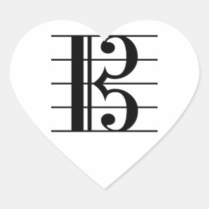 Alto Clef Heart Sticker